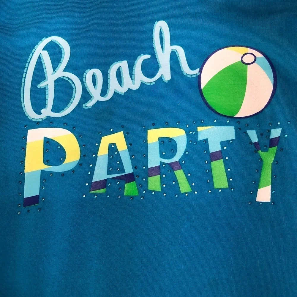 Faded Glory Cyan Beach Party Top